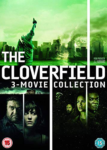 Cloverfield 3-movie collection DVD cover with Statue of Liberty and city destruction.