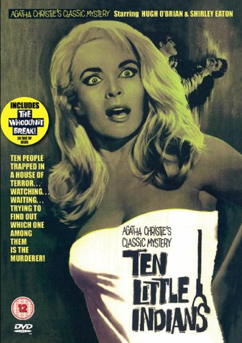 DVD cover for "Ten Little Indians" featuring a frightened woman’s face.
