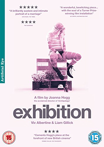DVD cover for "Exhibition" film, featuring a person perched on a rooftop.