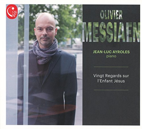 CD cover with a man in dark attire and "Olivier Messiaen" in green text.