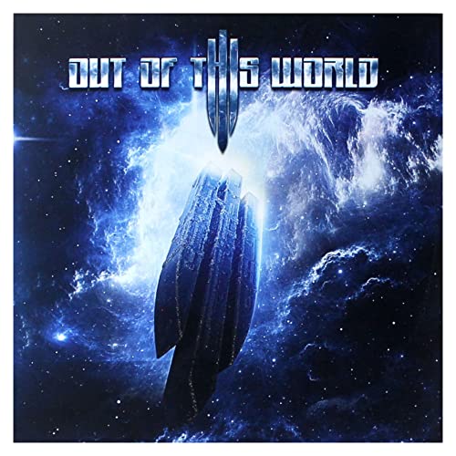 Vinyl album cover with a blue, space-themed, abstract crystalline design.