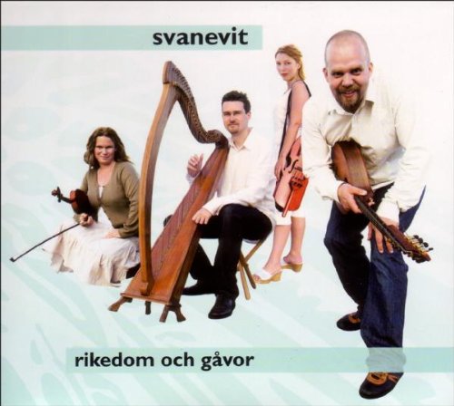 "CD cover featuring four musicians with various instruments against a light blue background."