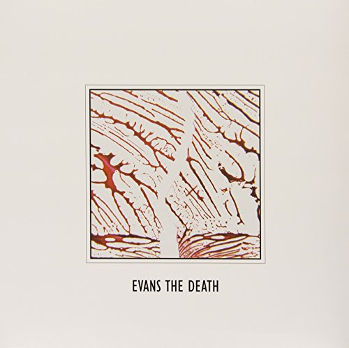 Album cover for "Evans The Death" with abstract red and white design.