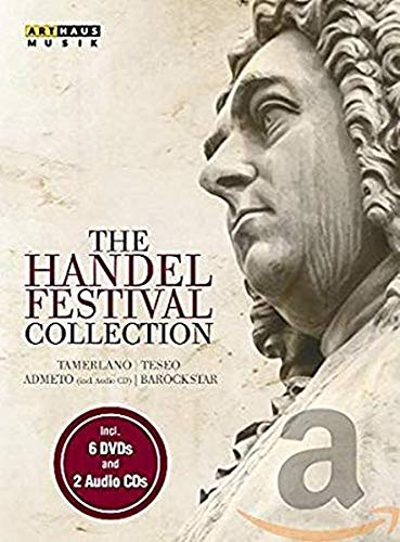 DVD cover featuring a stone statue of George Frideric Handel against a pinkish background.