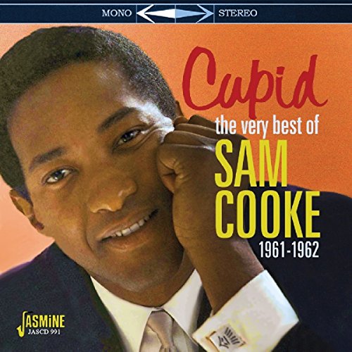 Sam Cooke album cover featuring a man in a suit against an orange background.
