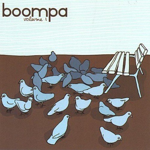 "Album cover art featuring cartoon doves around a tipped over chair on brown ground."