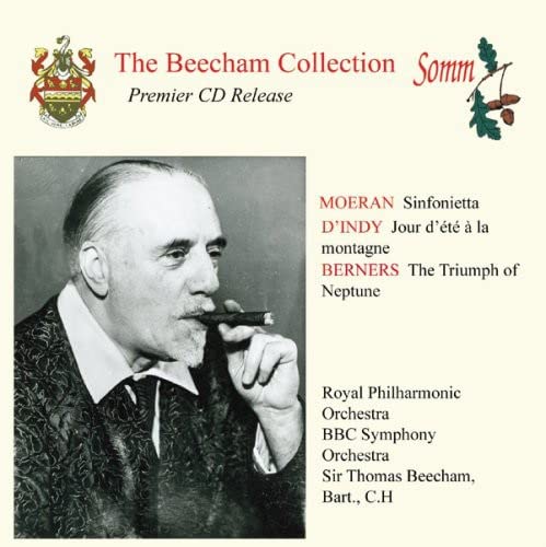 CD cover featuring a portrait of Sir Thomas Beecham with musical details.
