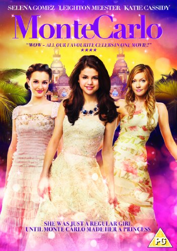 Monte Carlo" DVD cover featuring Selena Gomez and two other women in gowns.