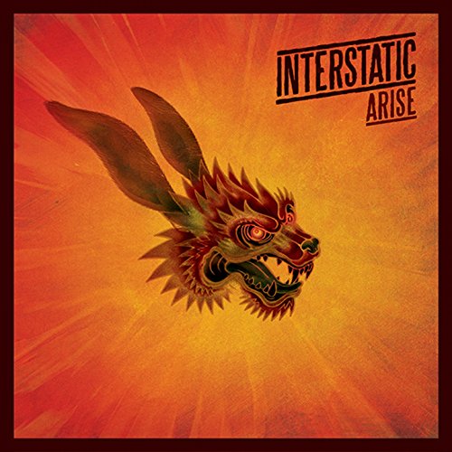 CD cover for Interstatic’s “Arise” featuring a stylized orange jackalope head.