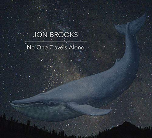 Album cover with a whale in a starry night sky, artist Jon Brooks.