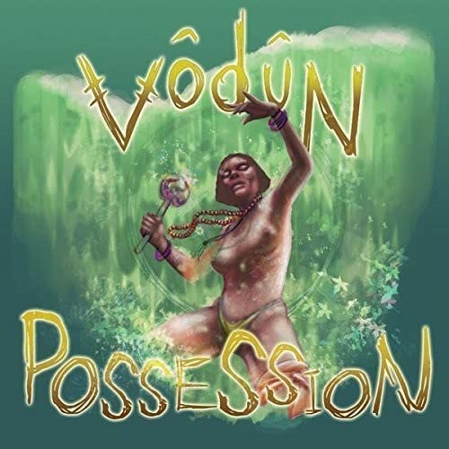 Painted album cover featuring a possessed person with green background.