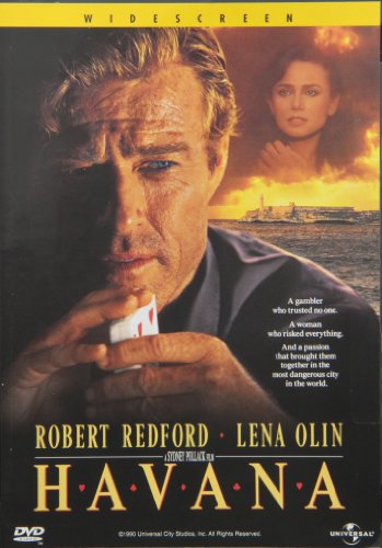 DVD cover for "Havana" featuring Robert Redford holding playing cards.