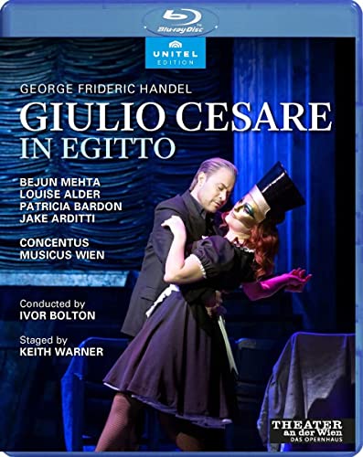 Blu-ray cover for Handel’s “Giulio Cesare in Egitto” opera, stage image.