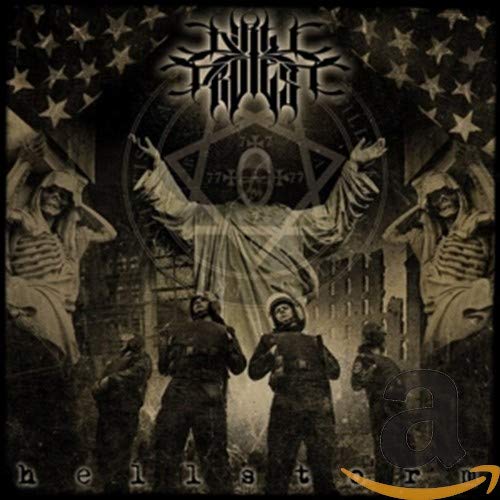 CD cover for “Hellstorm” by Dirtyprotest, featuring figures and a distressed flag.