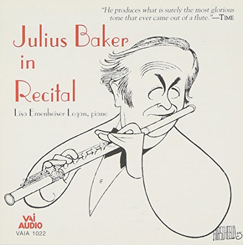 CD cover: Caricature of flutist Julius Baker playing his instrument.