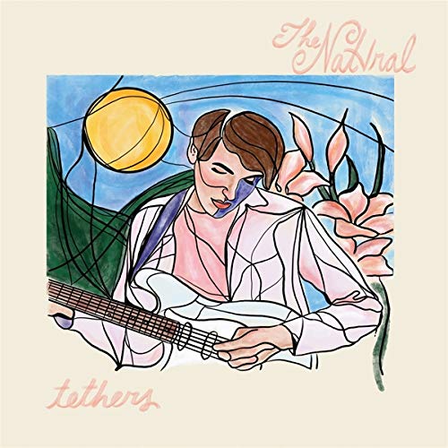 Album cover for The Natvral’s “Tethers” featuring illustrated portrait and guitar.