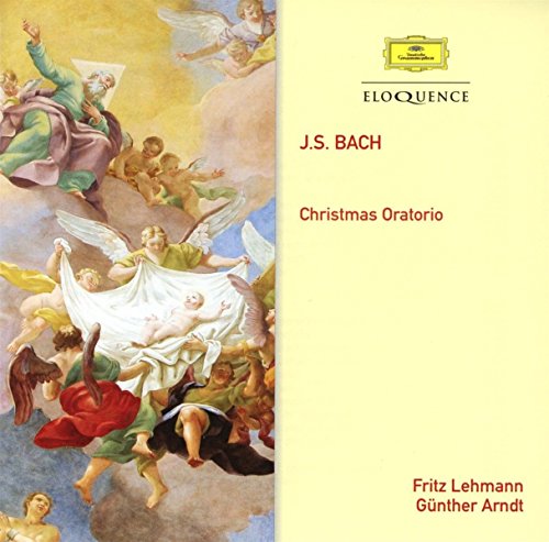 "CD cover with 'Christmas Oratorio' by J.S. Bach, featuring a Renaissance painting."
