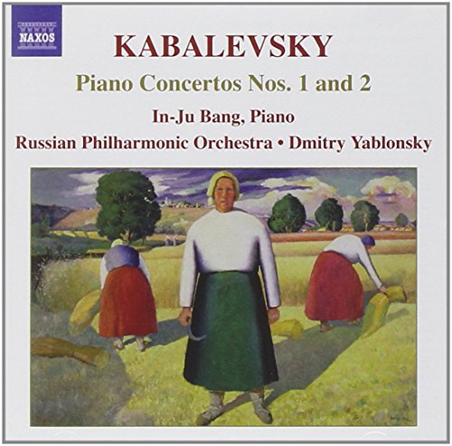 CD cover for Kabalevsky piano concertos featuring a rural landscape painting.