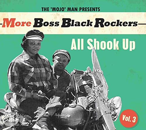 CD cover featuring two Black men with a vintage motorcycle.