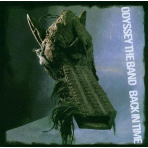 "CD cover with a sculpture on a blue background, titled 'Odyssey the Band Back in Time'."