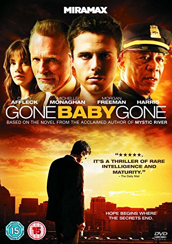 "Gone Baby Gone DVD cover featuring four actors' faces and a man standing alone."