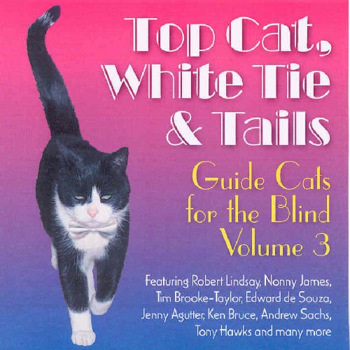 "CD cover with black and white cat against a pink and blue gradient background."