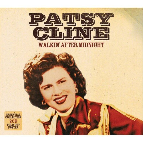 Patsy Cline album cover with her portrait and title "Walkin' After Midnight".