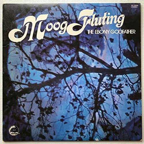 Album cover for “Moog Fluting” by The Ebony Godfather, featuring tree branches.