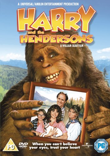 DVD cover for "Harry and the Hendersons" featuring a large Bigfoot.
