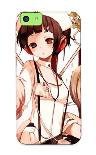iPhone 5C case featuring anime girl with brown hair and white clothing.