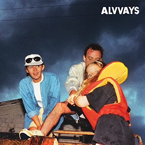 Alvvays "Blue Rev" CD cover: three people in a boat, wearing life vests.