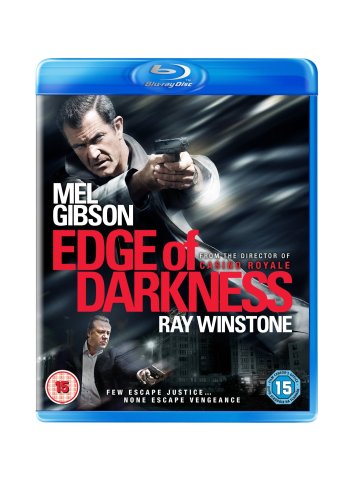 Blu-ray cover for Edge of Darkness featuring Mel Gibson holding a gun.