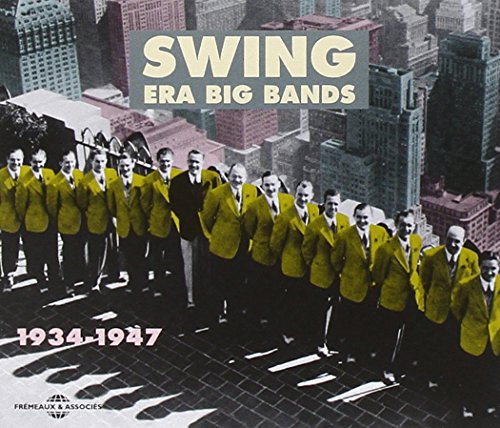 CD cover featuring a big band in yellow suits over a city backdrop.