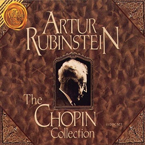CD cover featuring portrait of pianist Artur Rubinstein, ornate design.