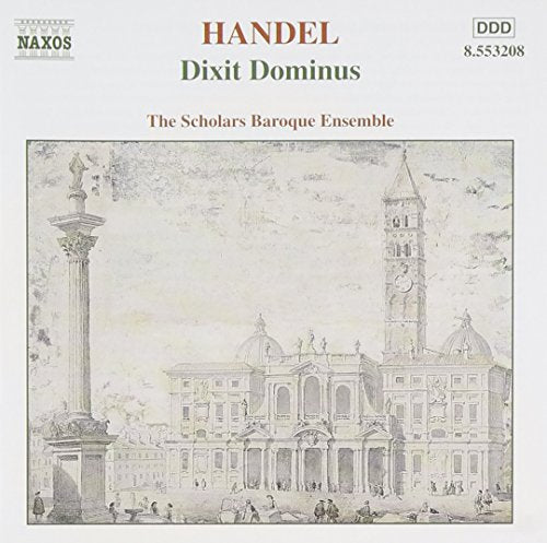 "CD cover featuring a sketch of a grand building and column."