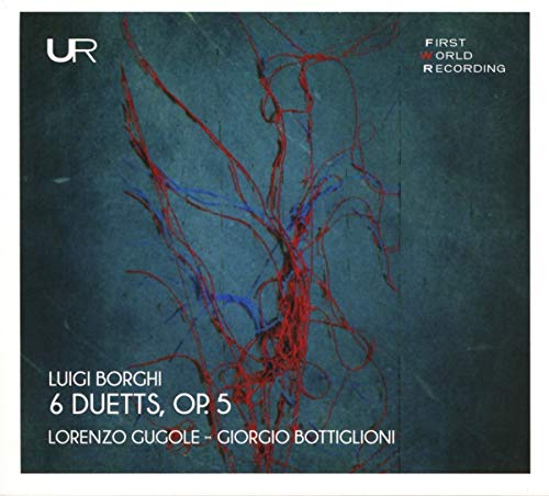 A CD cover with abstract red and blue lines on a dark blue background.