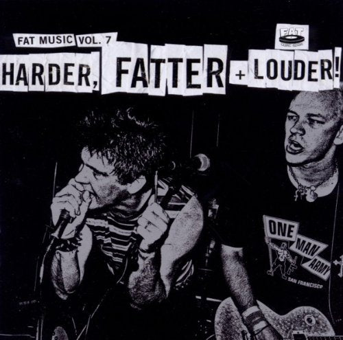 Black and white CD cover with punk musicians performing live.