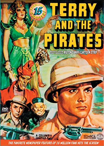 Vintage movie poster for "Terry and the Pirates" featuring three characters.