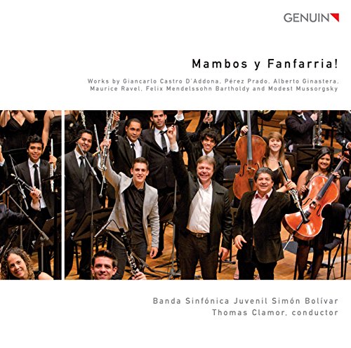 "CD cover with a photo of a youth orchestra and musicians holding instruments."