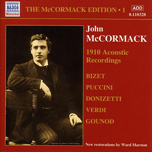 CD cover for John McCormack’s 1910 acoustic recordings, featuring his portrait.