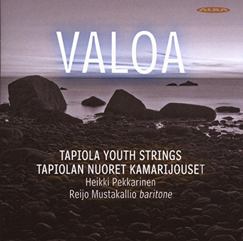 CD cover with seascape and text: "Valoa" by Tapiola Youth Strings.