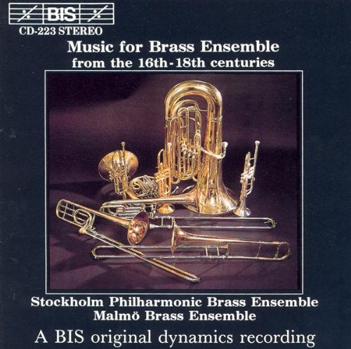 CD cover featuring a pile of polished brass musical instruments.