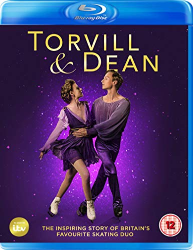 "Blu-ray case with figure skaters Torvill and Dean on a purple background."