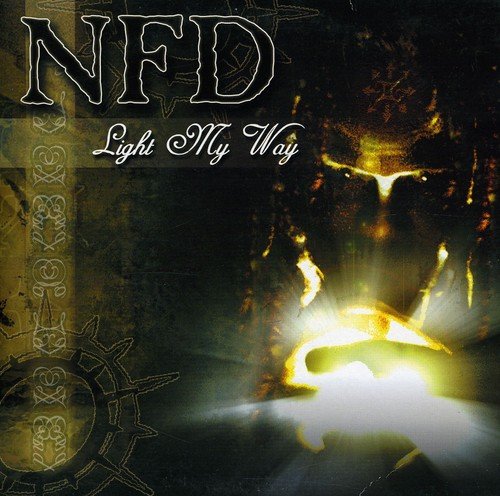 "Vinyl record cover with dark, mystical artwork and 'NFD Light My Way' text."