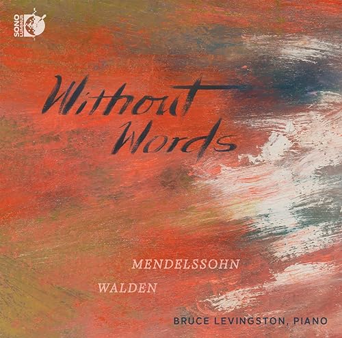 CD cover for “Without Words” by Bruce Levingston, abstract red painting.