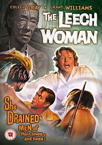 DVD cover for "The Leech Woman" featuring a collage of characters and scenes.
