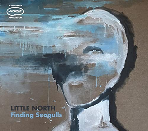 CD cover with abstract painted face and text "Little North - Finding Seagulls".