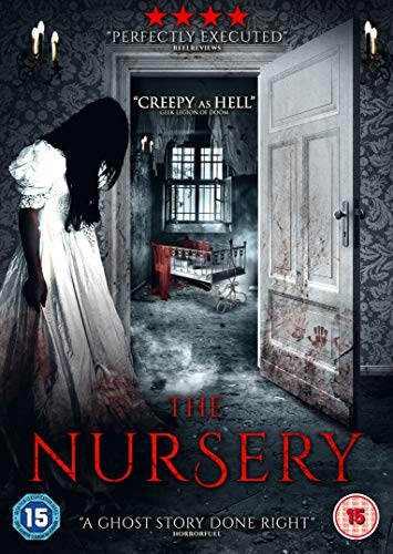 DVD cover for "The Nursery" featuring a ghostly woman in a white dress.