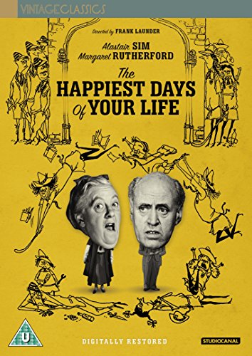 DVD cover for "Happiest Days Of Your Life" with portraits and sketches.