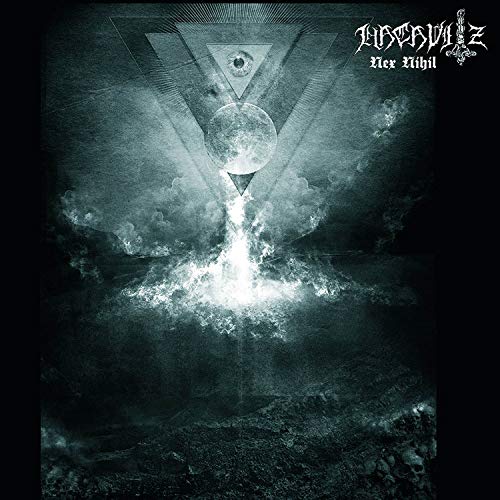 Dark album cover with celestial imagery, band logo "Hacavitz - Nex Nihil".